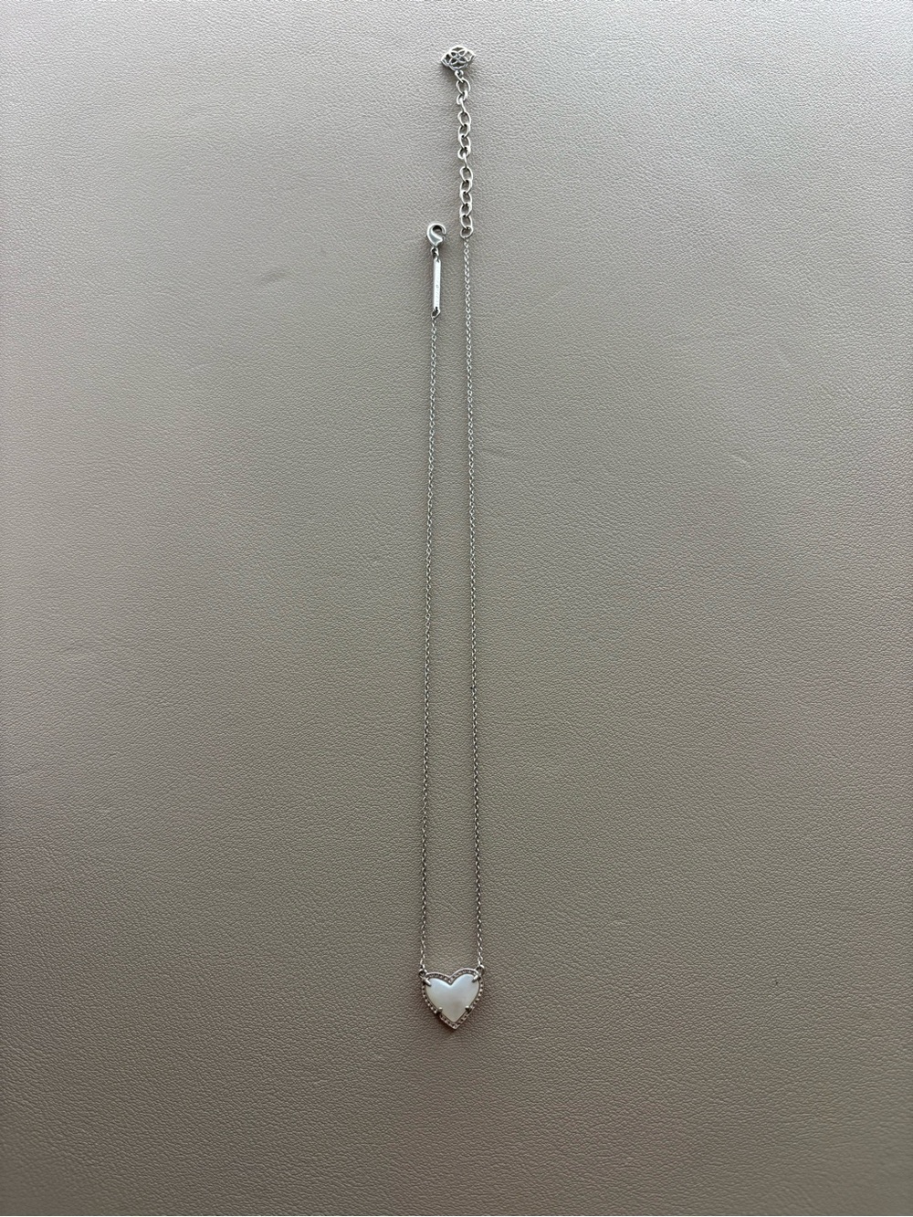 Kendra Scott Silver Necklace with White Heart Pendant